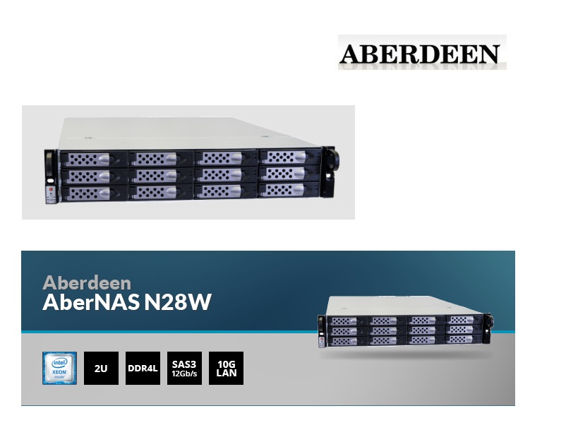 Aberdeen AberNAS N28W N28L - 2U/12 Bays Windows/Linux NAS storage server