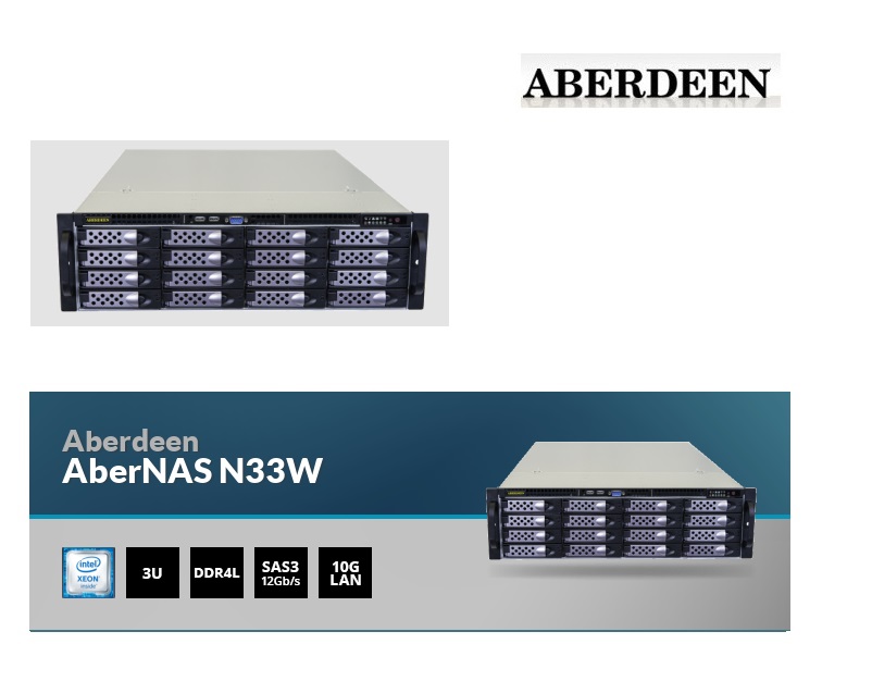 Aberdeen AberNAS N33W N33L - 3U/16 Bays Windows/Linux NAS storage server